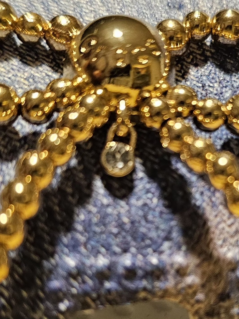Two Gold Beaded Crocs Jibbitz - Picture 4 of 4